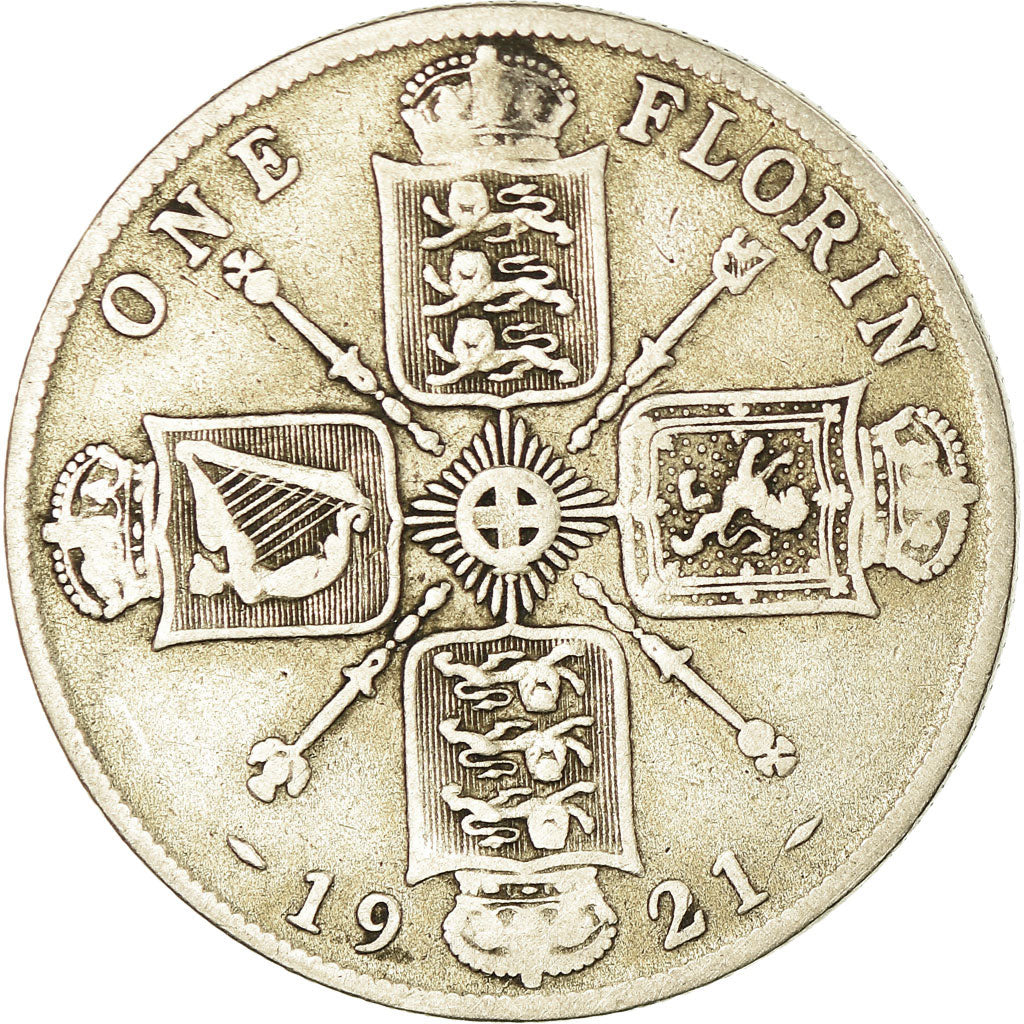 Coin, Great Britain, George V, Florin, Two Shillings, 1921, VF(30-35), Silver