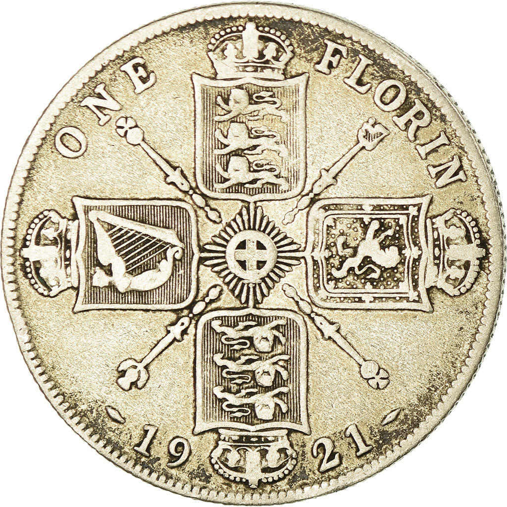 Coin, Great Britain, George V, Florin, Two Shillings, 1921, VF(30-35), Silver