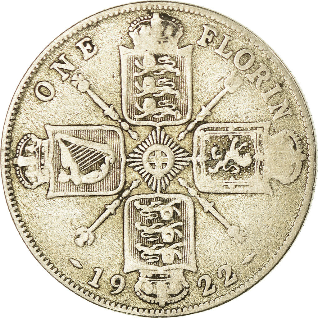 Coin, Great Britain, George V, Florin, Two Shillings, 1922, VF(20-25), Silver