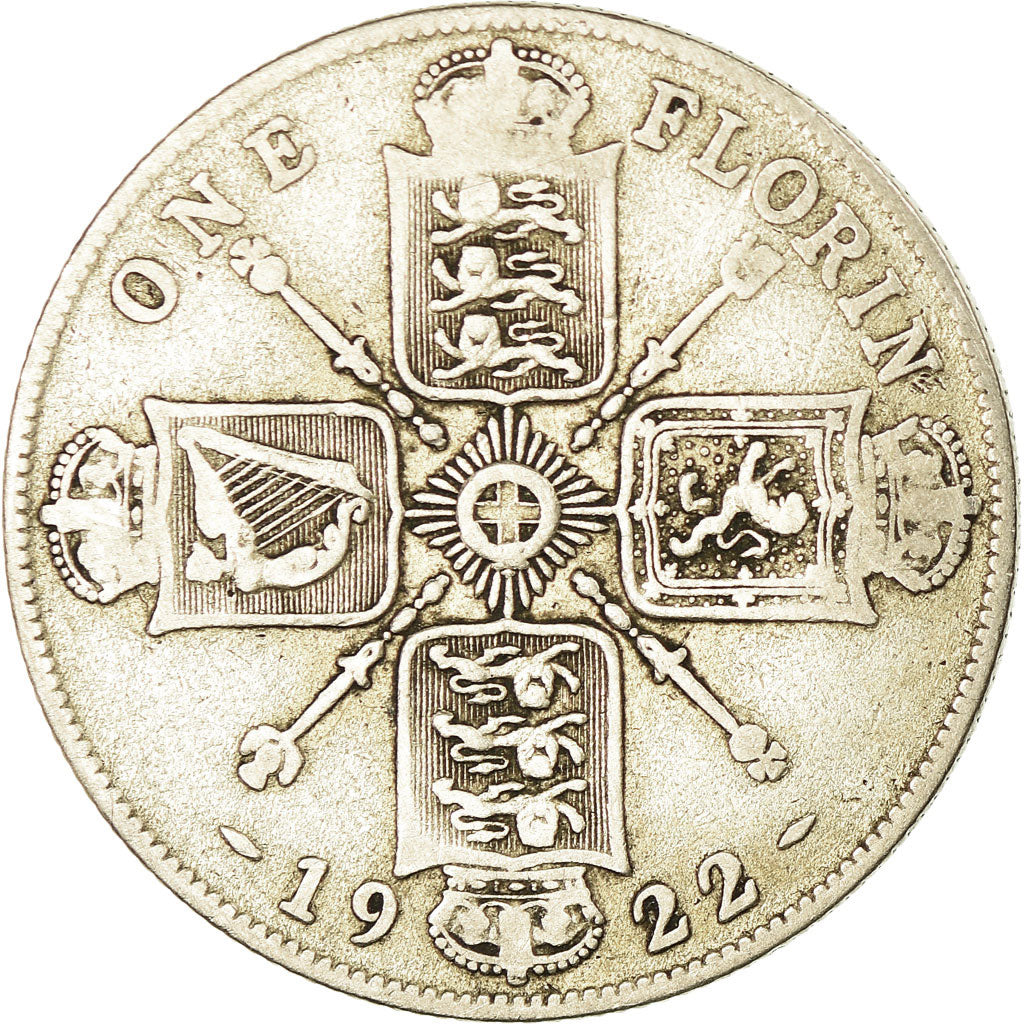 Coin, Great Britain, George V, Florin, Two Shillings, 1922, VF(20-25), Silver