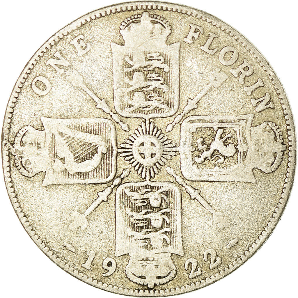 Moneta, Gran Bretagna, George V, Florin, Two Shillings, 1922, MB, Argento