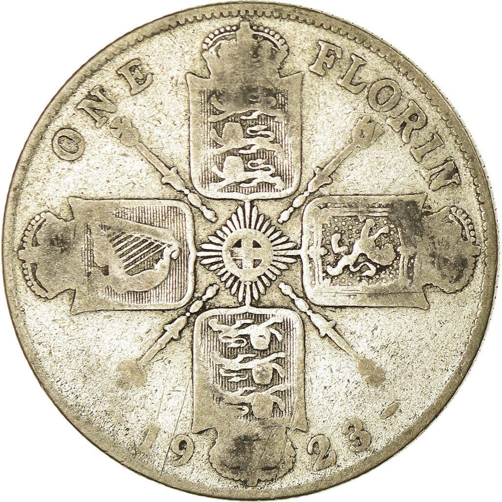 Coin, Great Britain, George V, Florin, Two Shillings, 1923, VF(20-25), Silver