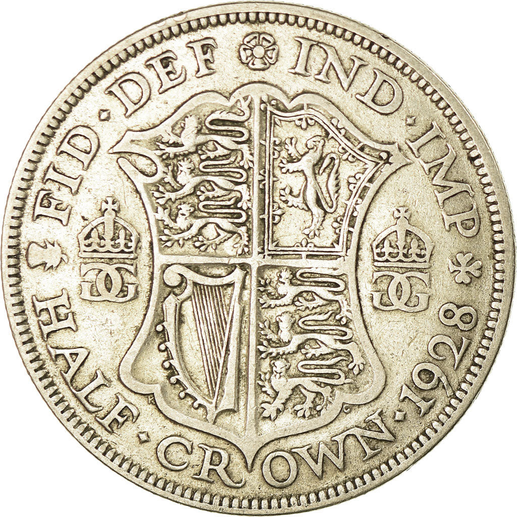 Coin, Great Britain, George V, 1/2 Crown, 1928, VF(30-35), Silver, KM:835