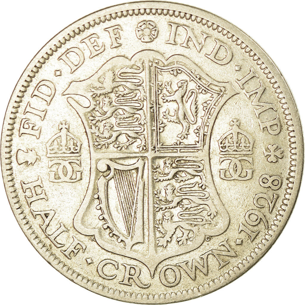 Coin, Great Britain, George V, 1/2 Crown, 1928, VF(30-35), Silver, KM:835