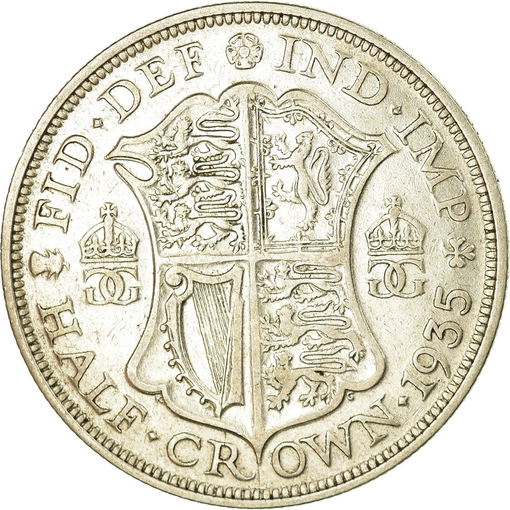 Coin, Great Britain, George V, 1/2 Crown, 1935, VF(30-35), Silver, KM:835