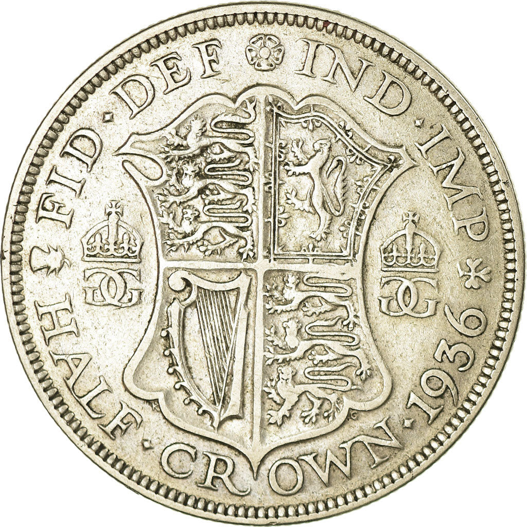 Coin, Great Britain, George V, 1/2 Crown, 1936, EF(40-45), Silver, KM:835