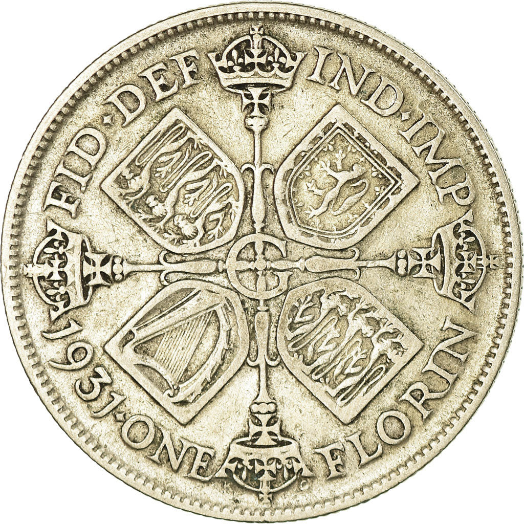Coin, Great Britain, George V, Florin, Two Shillings, 1931, VF(30-35), Silver