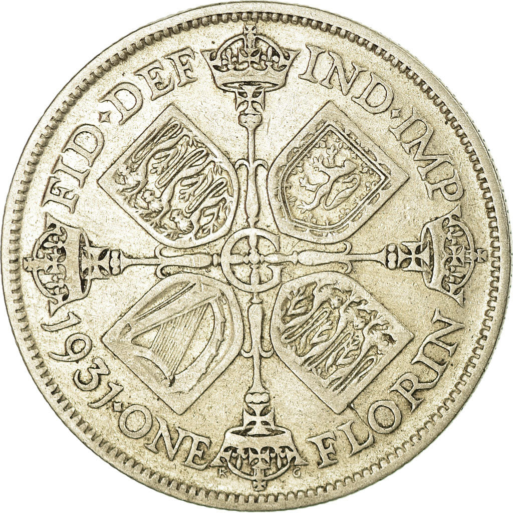 Coin, Great Britain, George V, Florin, Two Shillings, 1931, VF(30-35), Silver