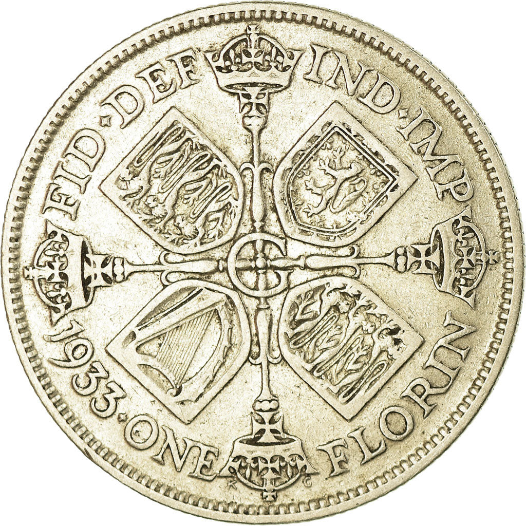 Coin, Great Britain, George V, Florin, Two Shillings, 1933, VF(30-35), Silver