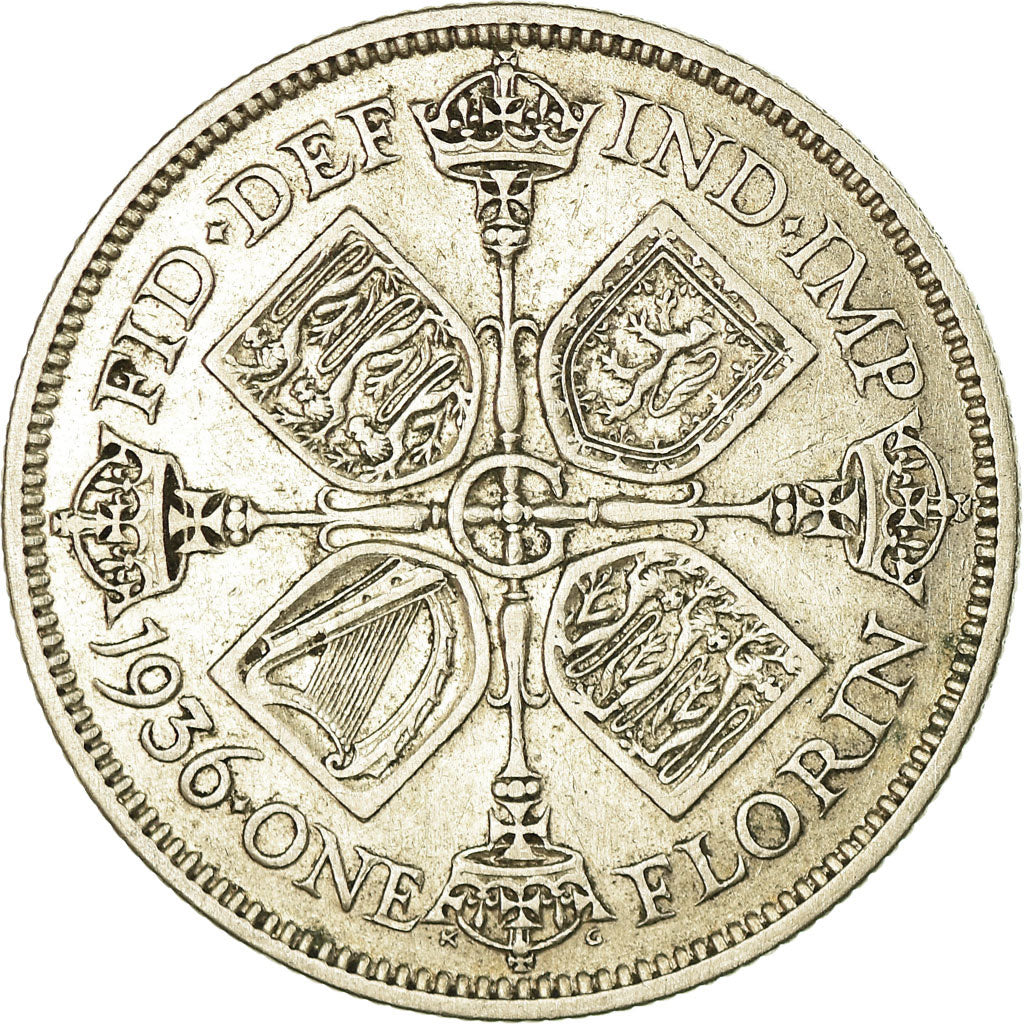 Coin, Great Britain, George V, Florin, Two Shillings, 1936, VF(30-35), Silver