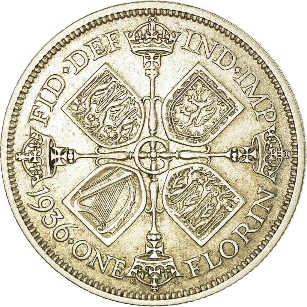 Coin, Great Britain, George V, Florin, Two Shillings, 1936, VF(30-35), Silver