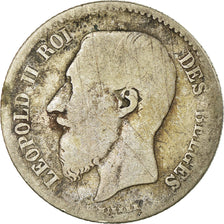 Coin, Belgium, Leopold II, Franc, 1867, VG(8-10), Silver, KM:28.1