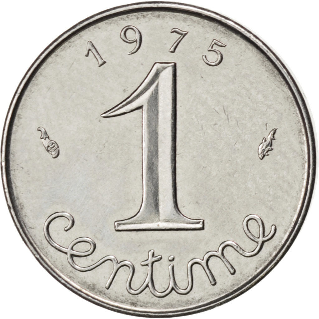 FRANCE, Épi, Centime, 1975, Paris, KM #928, AU(55-58), Stainless Steel, 15, ...