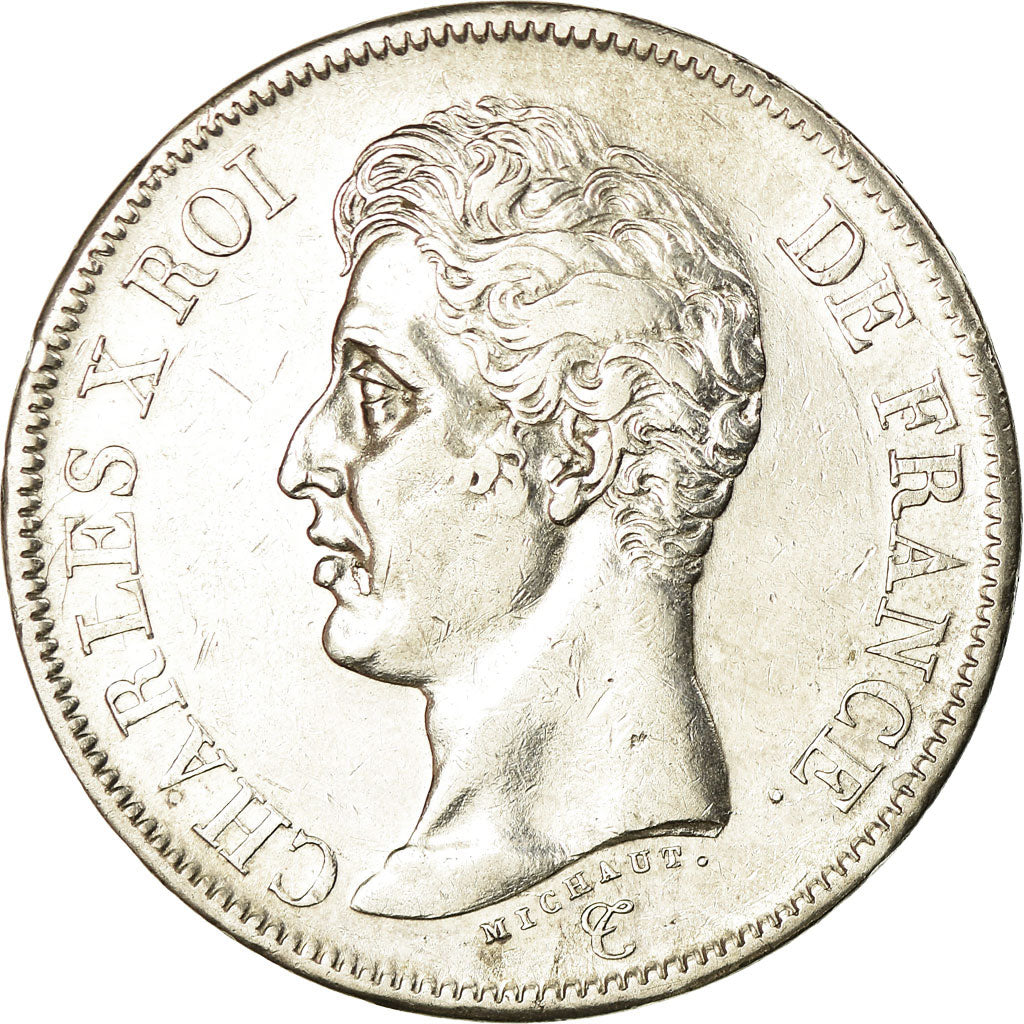 Coin, France, Charles X, 5 Francs, 1825, Paris, V à l'envers, VF(30-35)