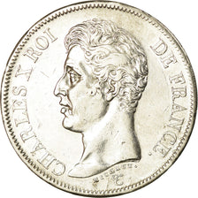 Coin, France, Charles X, 5 Francs, 1825, Paris, V à l'envers, VF(30-35)