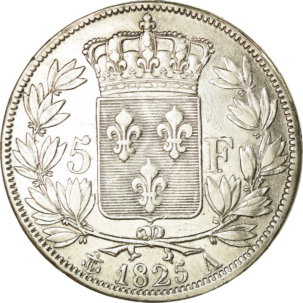 Coin, France, Charles X, 5 Francs, 1825, Paris, V à l'envers, VF(30-35)