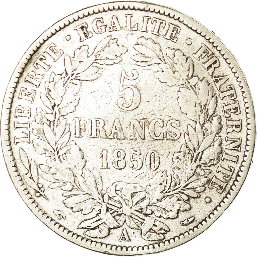 Coin, France, Cérès, 5 Francs, 1850, Paris, VF(30-35), Silver, KM:761.1