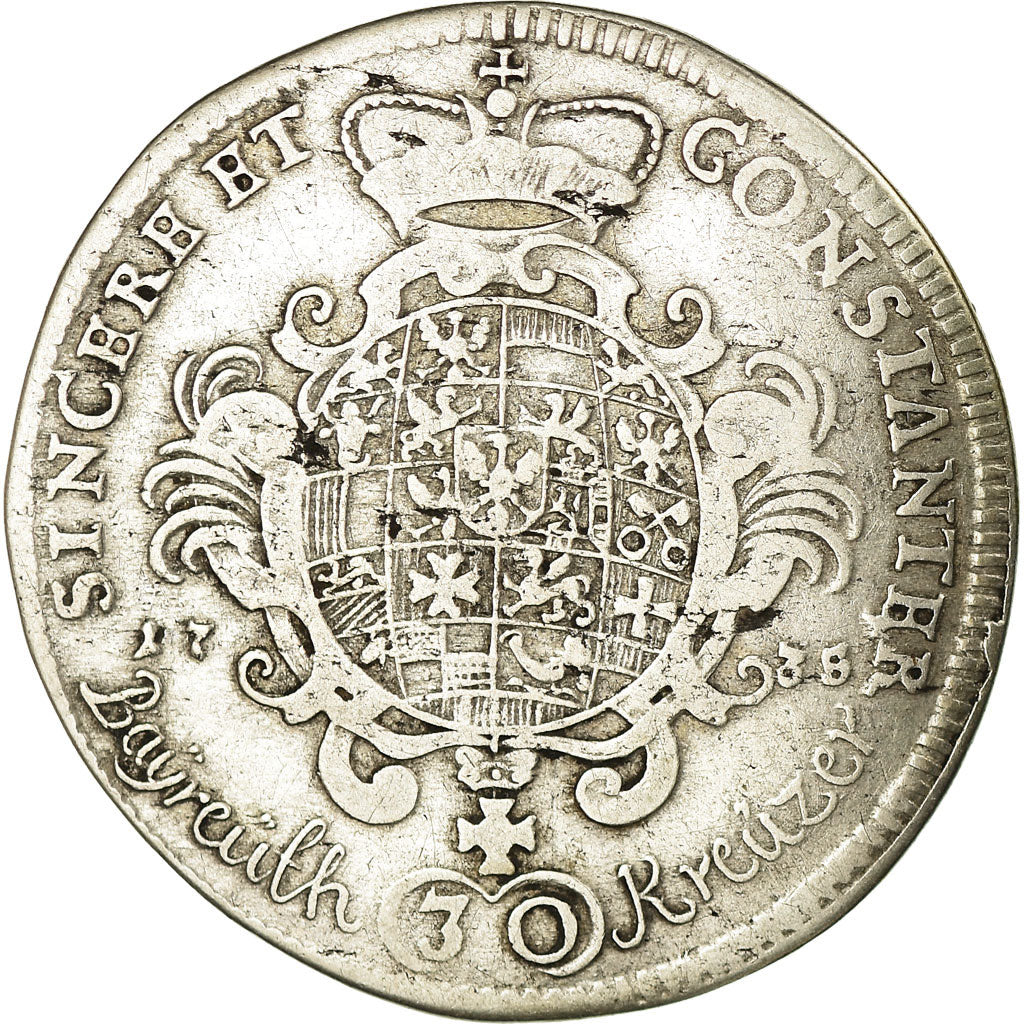 Coin, German States, BRANDENBURG-BAYREUTH, Friedrich, 30 Kreuzer, 1735