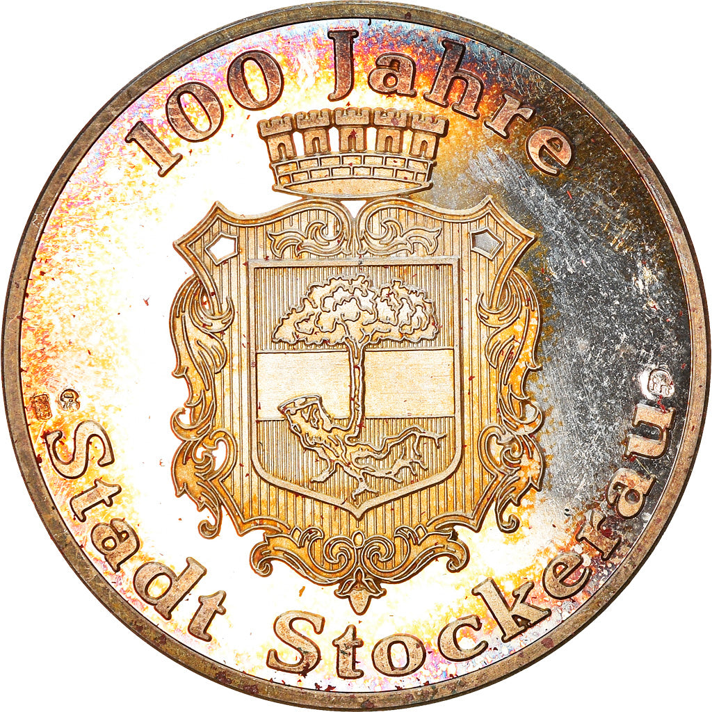 Allemagne, Médaille, 100 Jahre, Stadt Stockerau, Geography, 1993, SUP, Argent