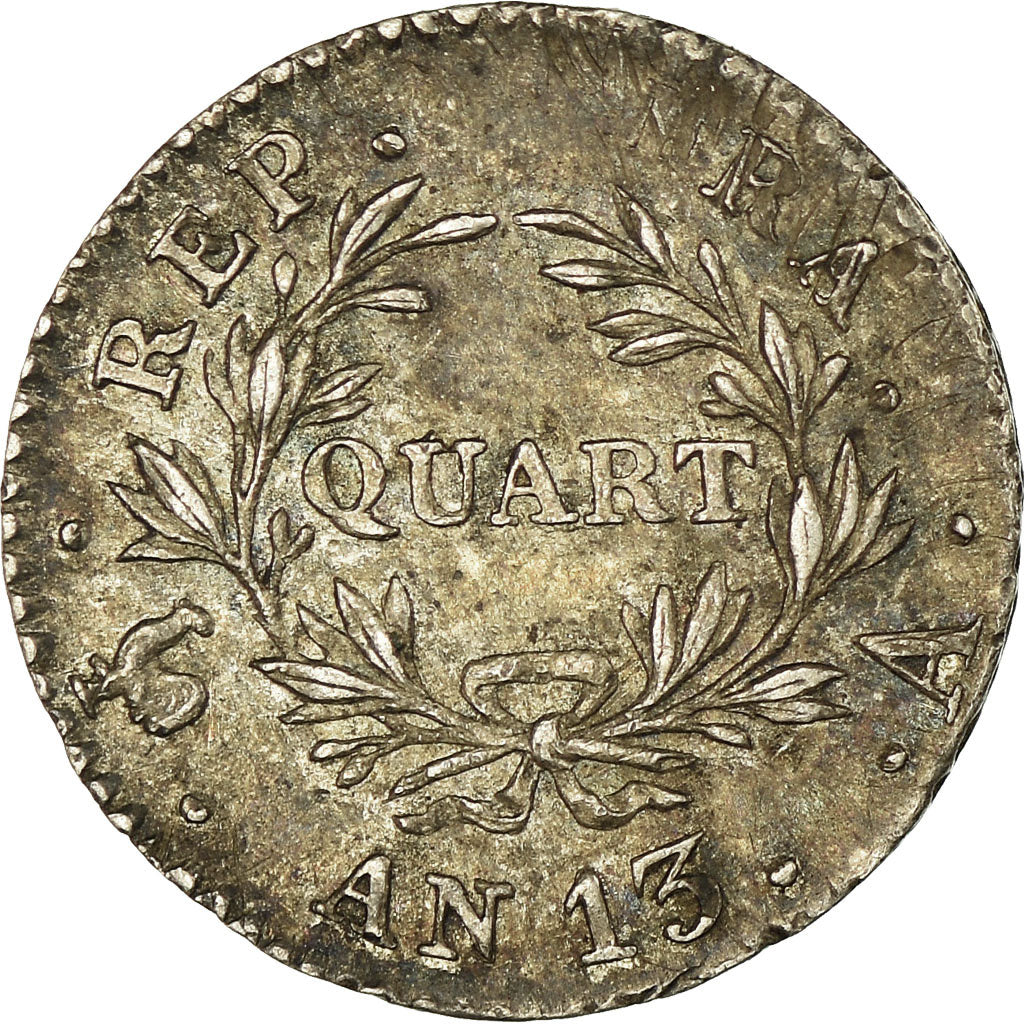 Moneta, Francja, Napoléon I, 1/4 Franc, AN 13, Paris, AU(50-53), Srebro