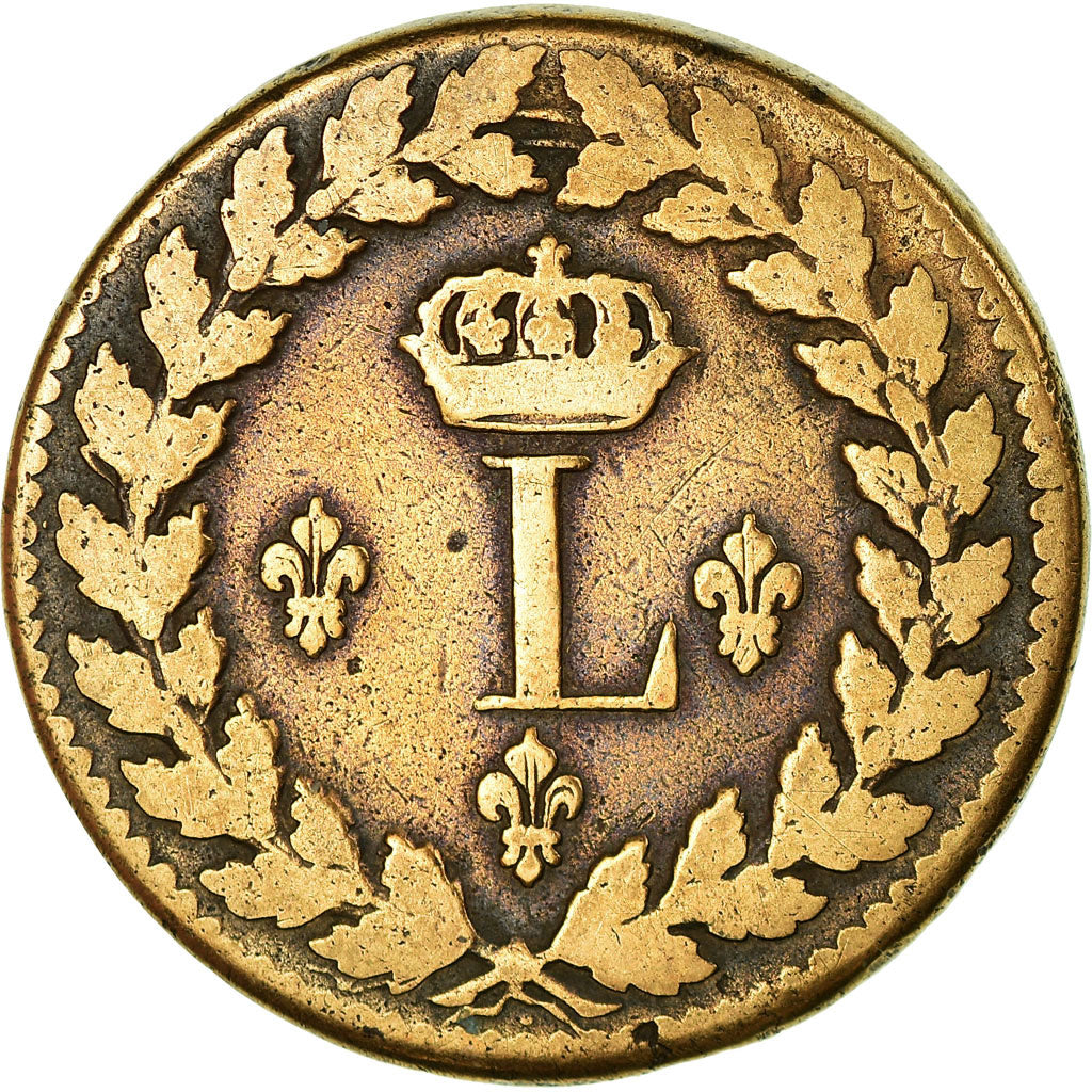 Monnaie, France, Louis XVIII, Decime, 1815, Strasbourg, TB+, Bronze