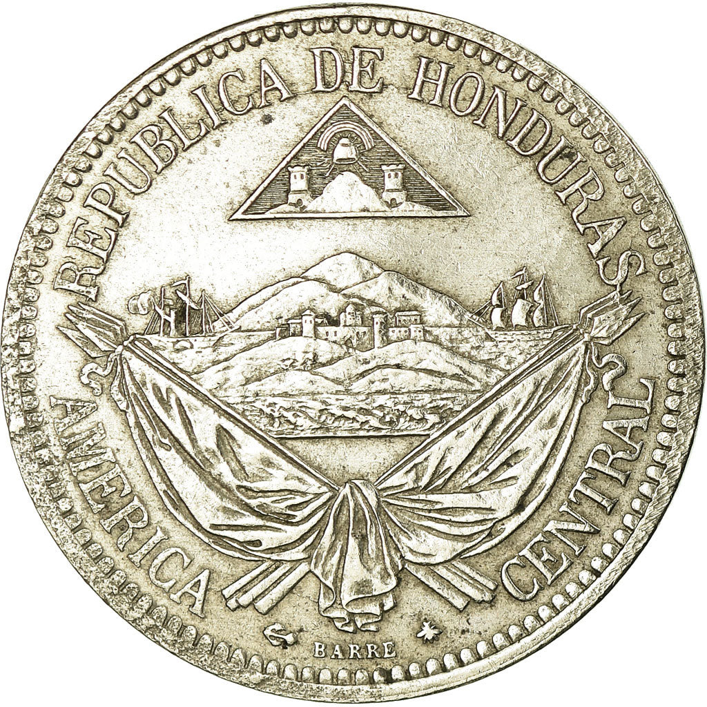 Coin, Honduras, 1/2 Réal, 1871, Paris, AU(50-53), Copper-nickel, KM:32