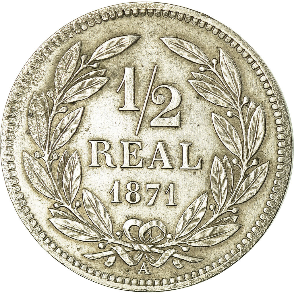 Coin, Honduras, 1/2 Réal, 1871, Paris, AU(50-53), Copper-nickel, KM:32