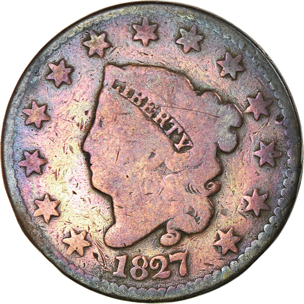 Munten, Verenigde Staten, Coronet Cent, Cent, 1827, U.S. Mint, Philadelphia, FR