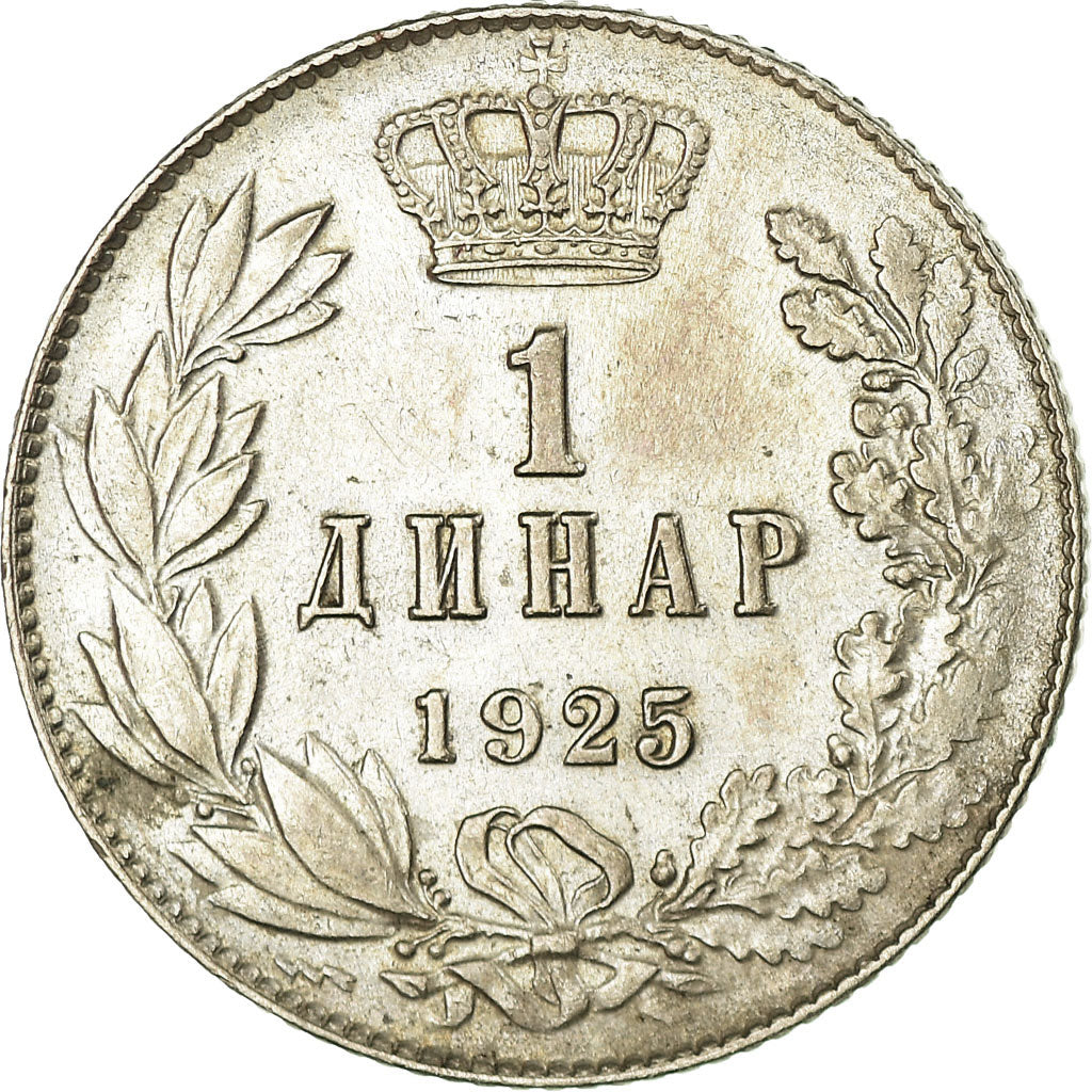 Coin, Yugoslavia, Alexander I, Dinar, 1925, Poissy, MS(60-62), Nickel-Bronze