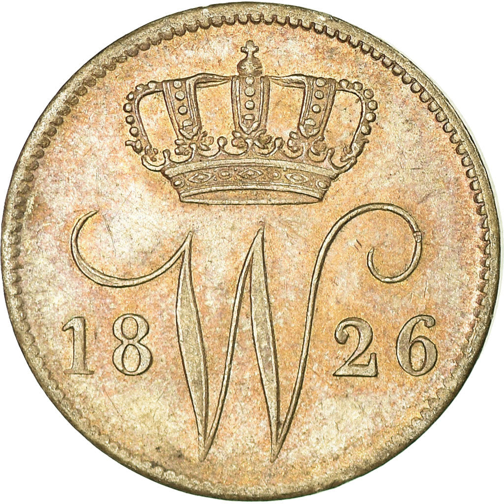 Coin, Netherlands, William I, 25 Cents, 1826, Ultrech, MS(60-62), Silver, KM:48