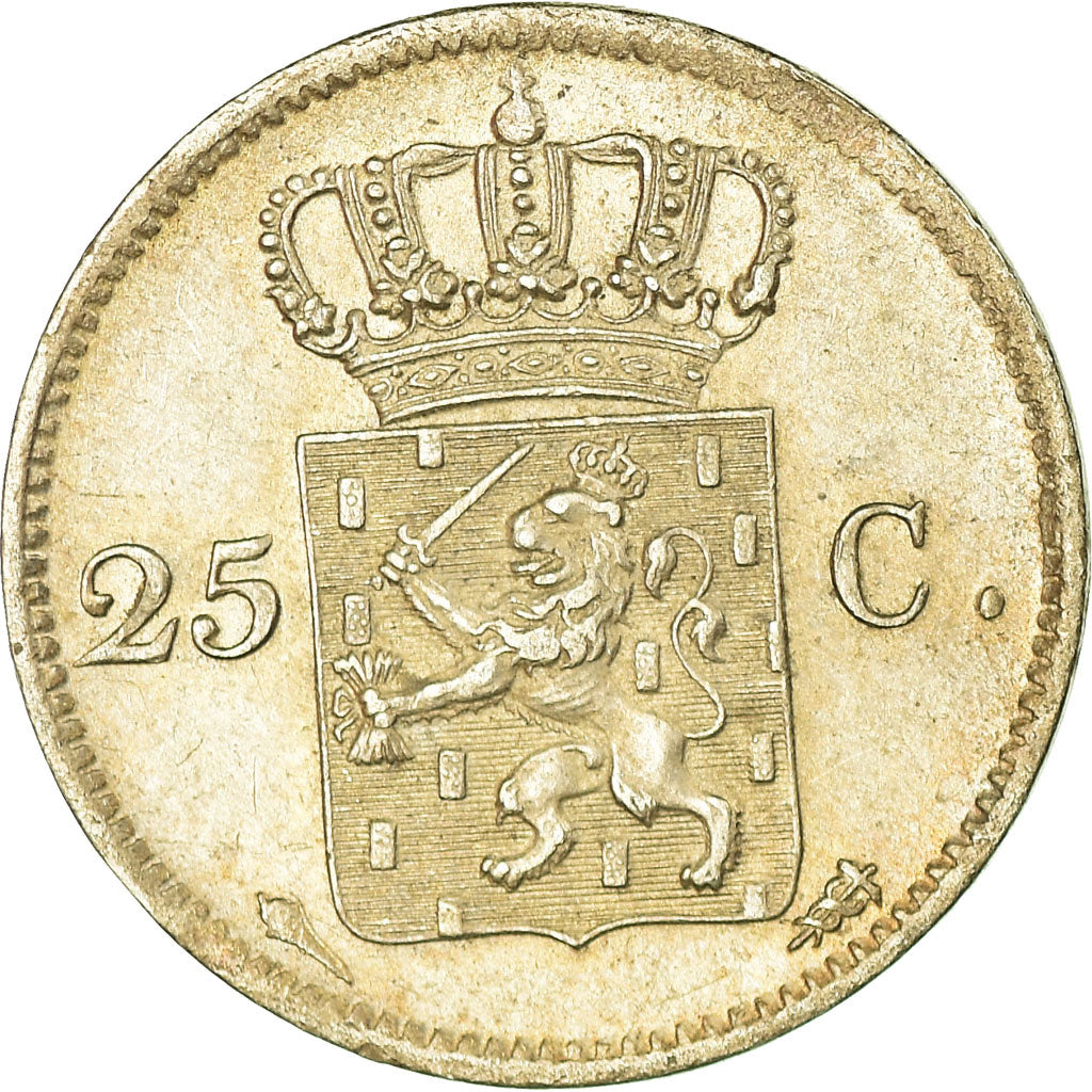 Coin, Netherlands, William I, 25 Cents, 1826, Ultrech, MS(60-62), Silver, KM:48