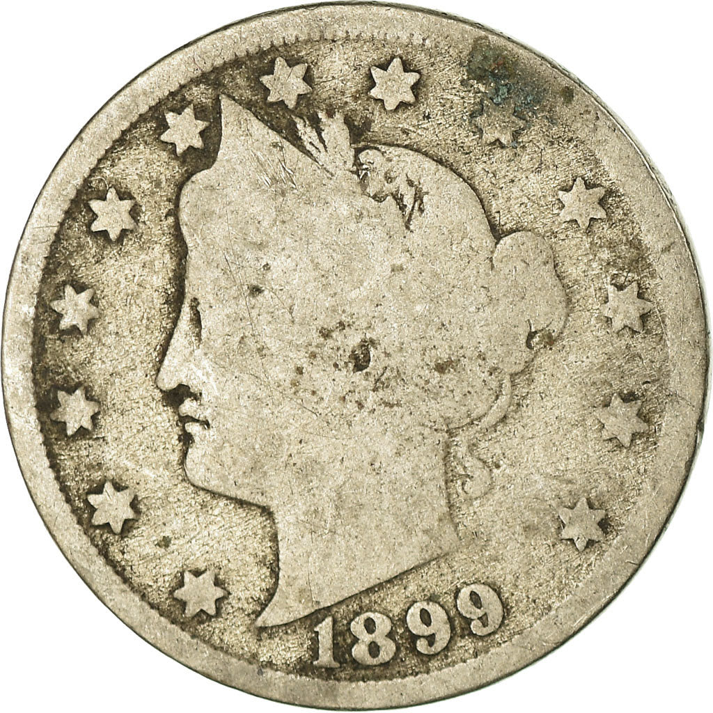 Monnaie, États-Unis, Liberty Nickel, 5 Cents, 1899, U.S. Mint, Philadelphie