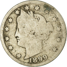 Monnaie, États-Unis, Liberty Nickel, 5 Cents, 1899, U.S. Mint, Philadelphie