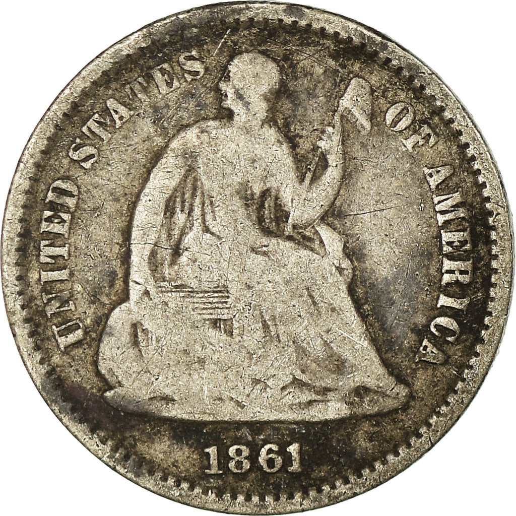 Vereinigte Staaten, Seated Liberty Half Dime, 1861, Philadelphia, VF, KM:91