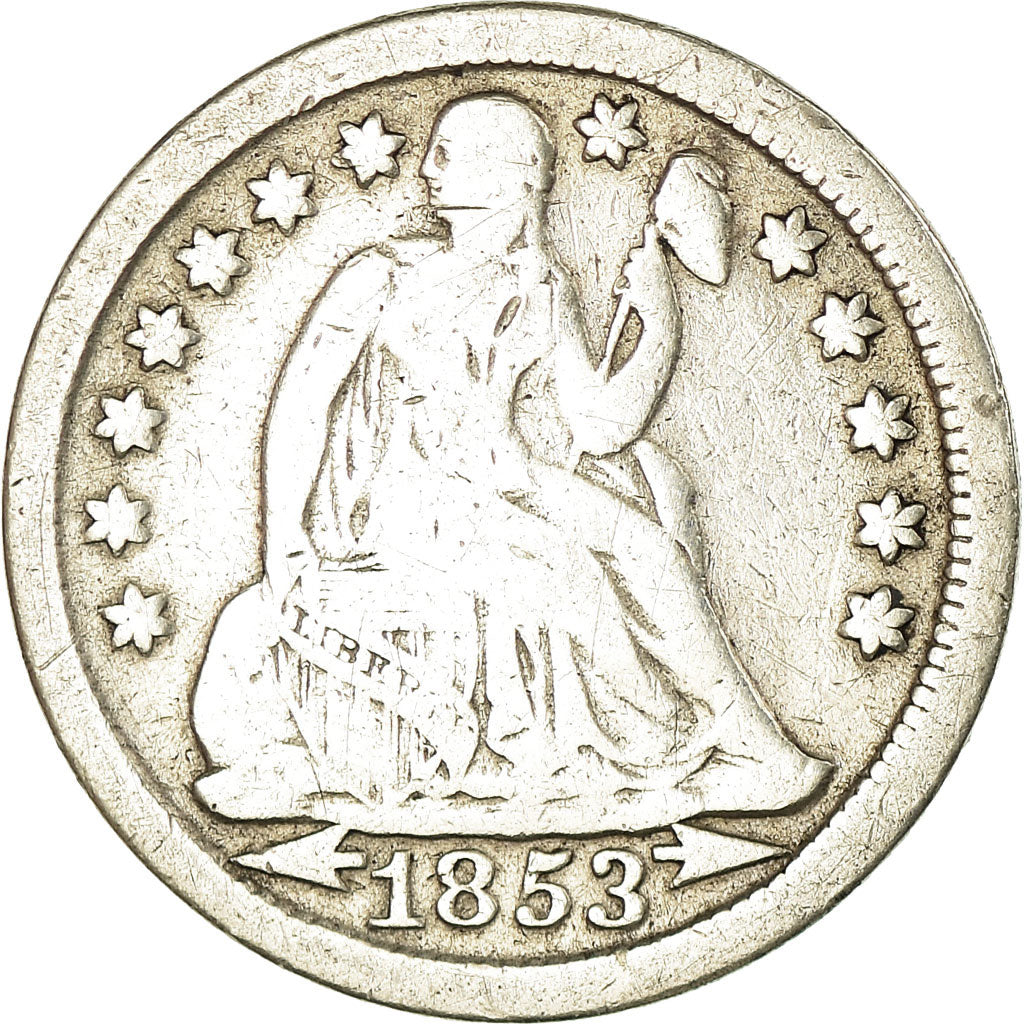 Moneda, Estados Unidos, Seated Liberty Dime, Dime, 1853, U.S. Mint