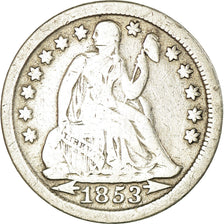 Moneda, Estados Unidos, Seated Liberty Dime, Dime, 1853, U.S. Mint
