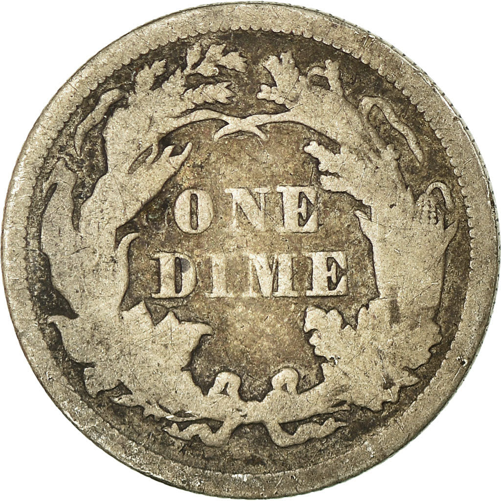 Coin, United States, Seated Liberty Dime, Dime, 1873, U.S. Mint, Philadelphia