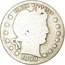 Coin, United States, Barber Quarter, Quarter, 1899, U.S. Mint, Philadelphia