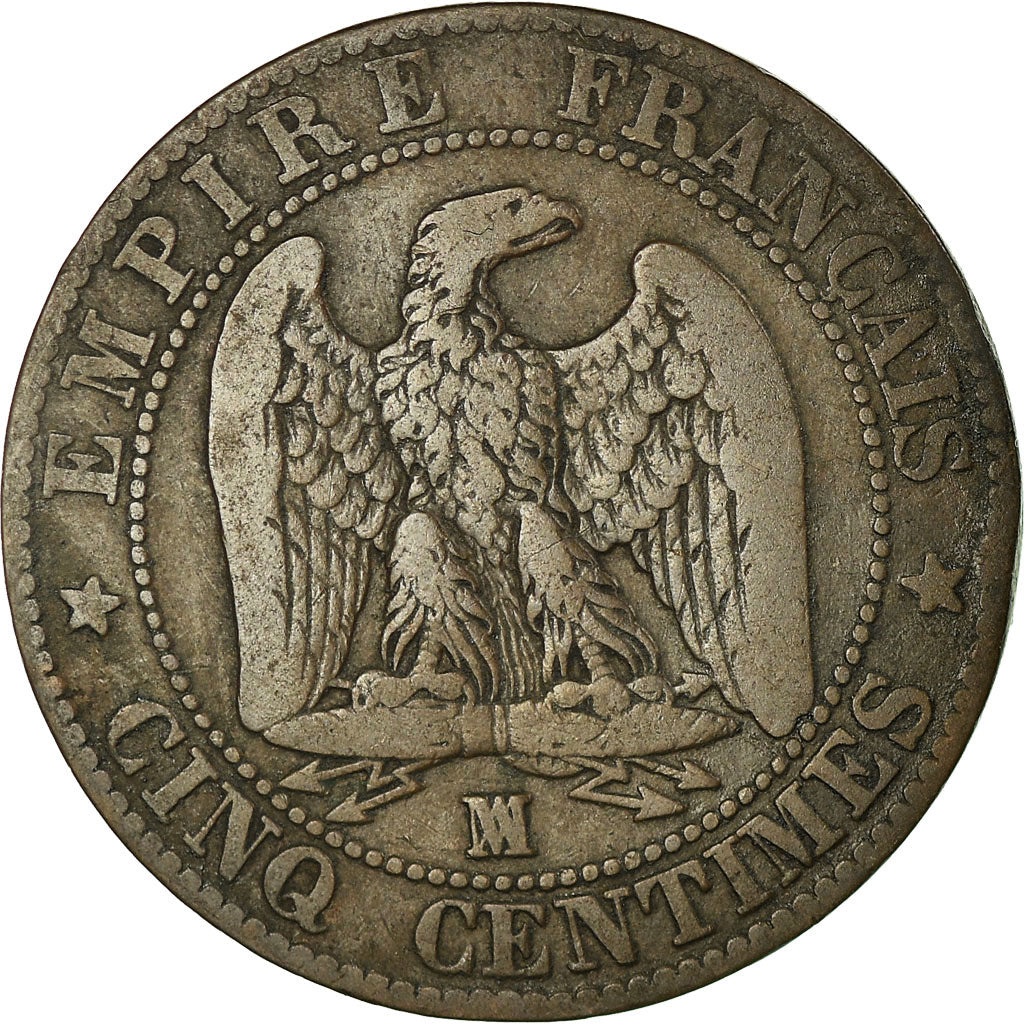 Moneta, Francja, Napoleon III, Napoléon III, 5 Centimes, 1855, Marseille