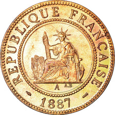 Coin, FRENCH INDO-CHINA, Cent, 1887, Paris, MS(63), Bronze, KM:1, Lecompte:39