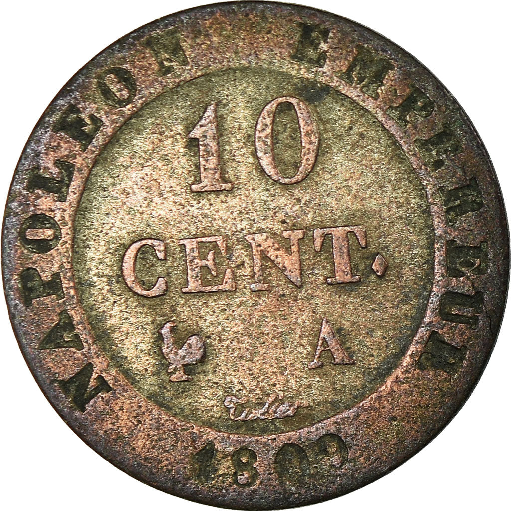 Coin, France, Napoléon I, 10 Centimes, 1809, Paris, VF(20-25), Billon