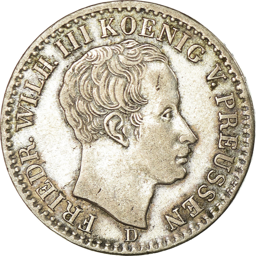 Monnaie, Etats allemands, PRUSSIA, Friedrich Wilhelm III, 1/6 Thaler, 1828