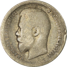 Monnaie, Russie, Nicholas II, 50 Kopeks, 1896, Paris, TB, Argent, KM:58.1