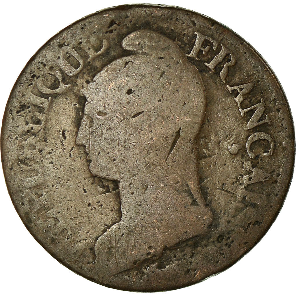 Coin, France, Dupré, 5 Centimes, 1799, Strasbourg, VF(20-25), Bronze, KM:640.4