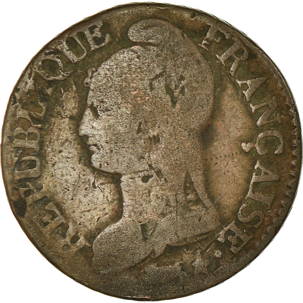 Coin, France, Dupré, 5 Centimes, 1799, Paris, VF(20-25), Bronze, KM:640.1