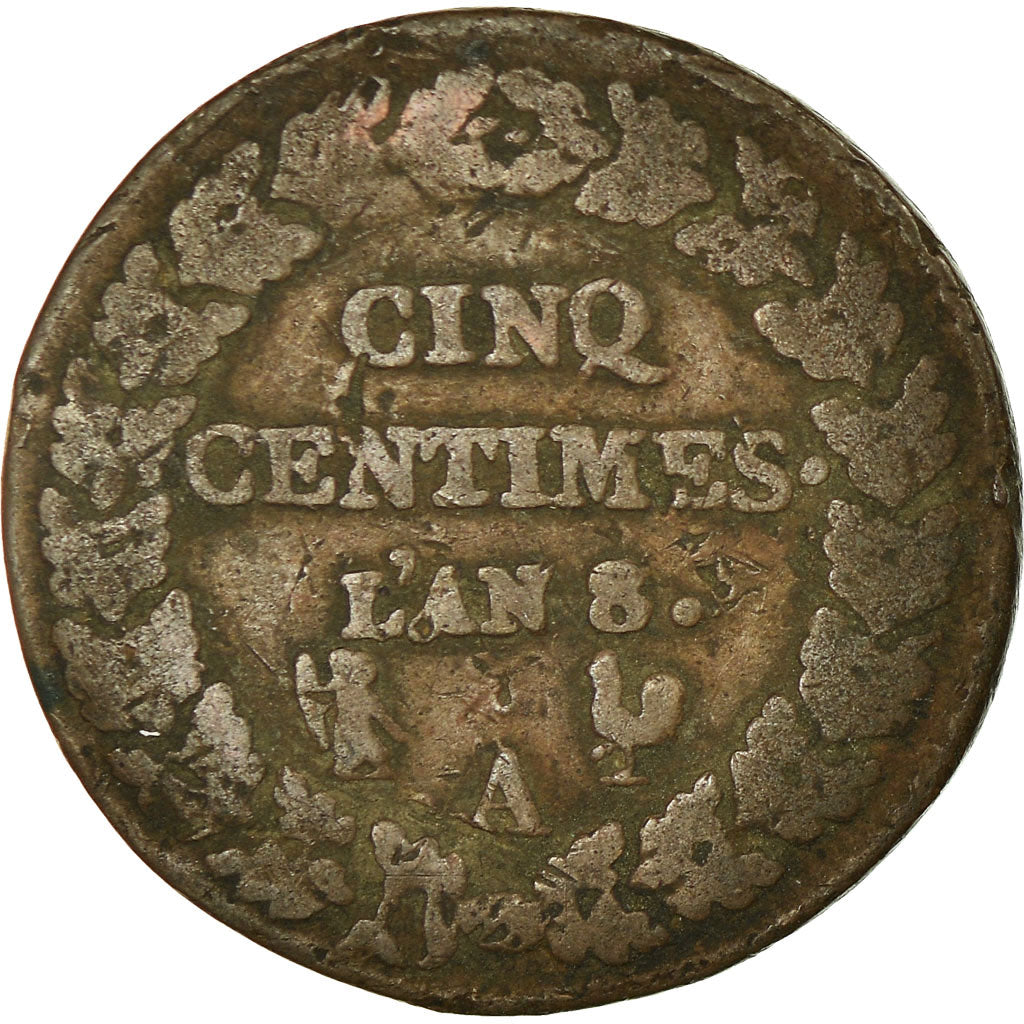 Coin, France, Dupré, 5 Centimes, 1799, Paris, VF(20-25), Bronze, KM:640.1