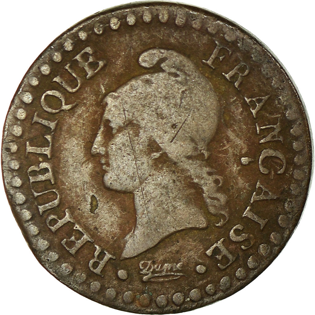 Moneda, Francia, Dupré, Centime, 1799, Paris, BC+, Bronce, KM:646, Gadoury:76a