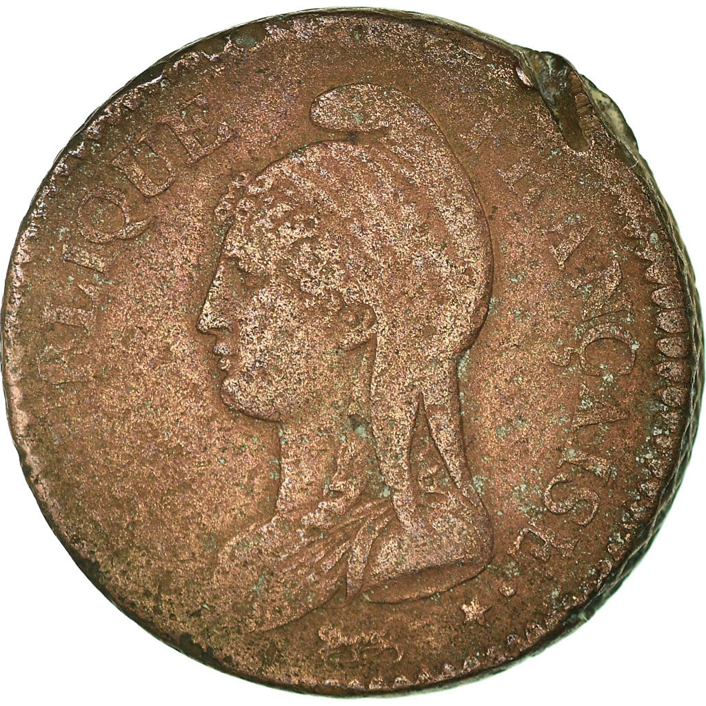 Moneda, Francia, Dupré, Decime, 1799, Metz, BC+, Bronce, KM:644.2, Gadoury:187a