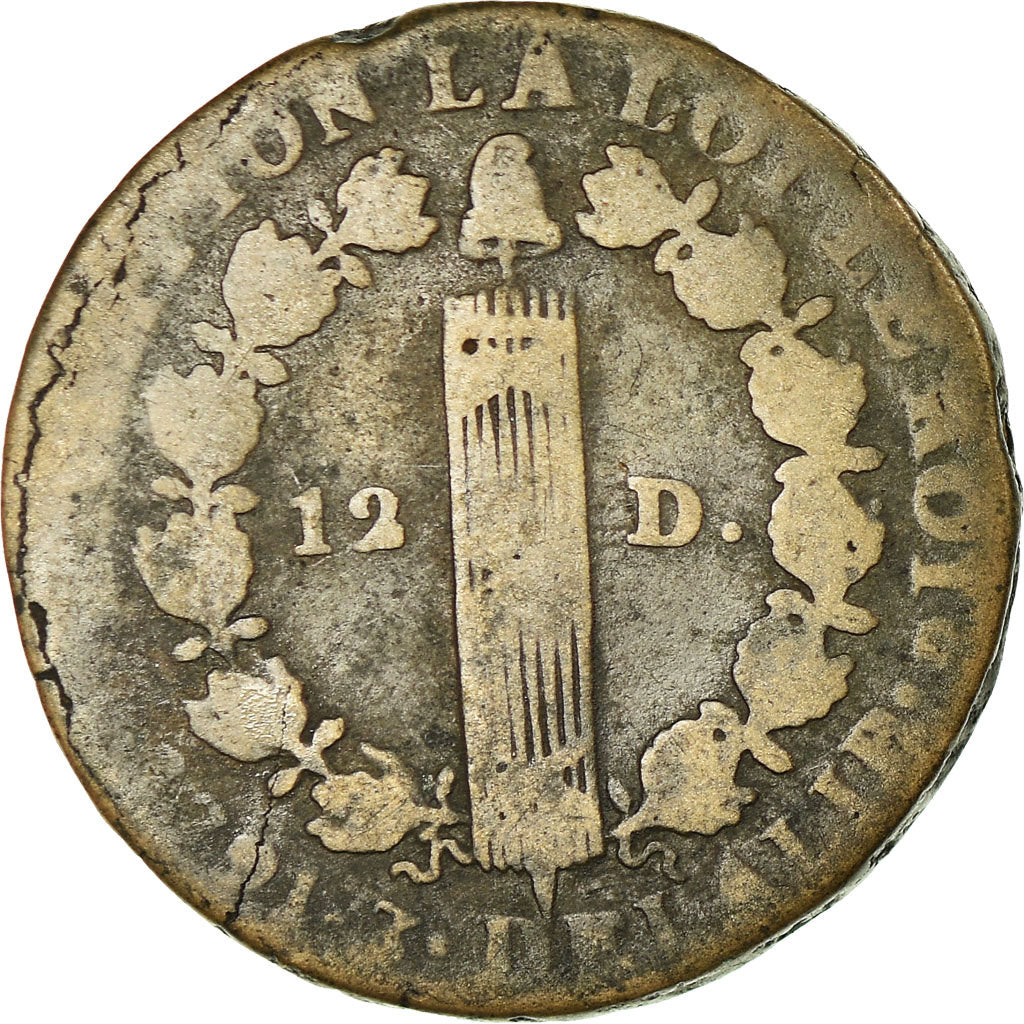 Monnaie, France, 12 deniers françois, 12 Deniers, 1791, Paris, TB, Bronze
