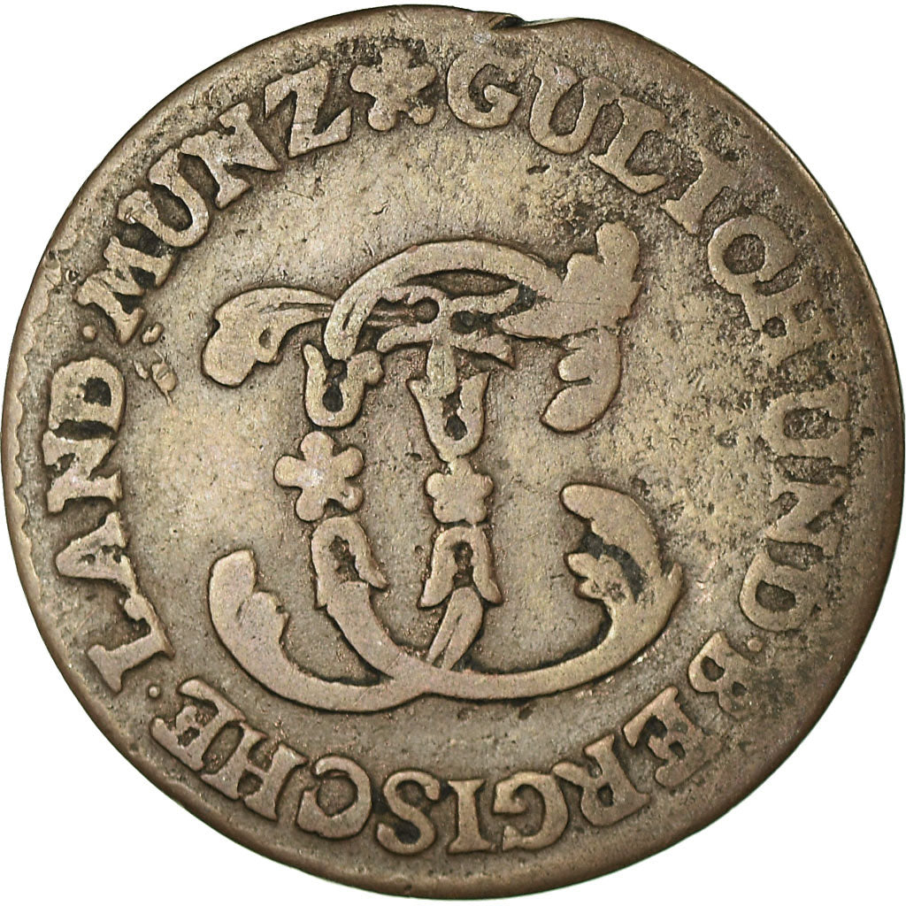Coin, German States, JULICH-BERG, Karl Theodor, 1/4 Stüber, Brockage
